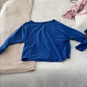 Elegant Blue Long Sleeve Women's Top and pants. It’s a set